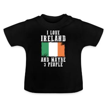 Ireland flag Irish Irish funny sayings - Baby Organic T-Shirt with Round Neck - black - Front