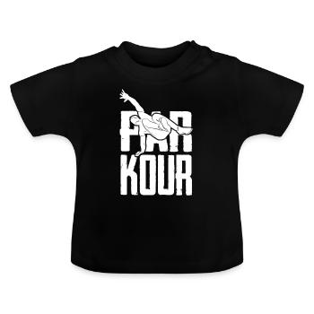 Parkour culture corporelle Outdoor Workout - T-shirt bio col rond Bébé - noir - Devant