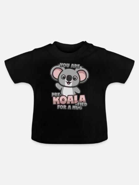 Koala Umarmung - Baby Bio-T-Shirt mit Rundhals - Schwarz