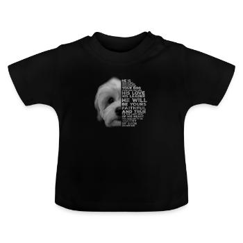 Bolonka Face - Baby Organic T-Shirt with Round Neck - black - Front