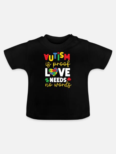 Autismus Bewusstsein - Baby Bio-T-Shirt mit Rundhals - Schwarz