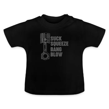 Drift Motorsport Auto Car Drift Drifting Fan - Baby Organic T-Shirt with Round Neck - black - Front