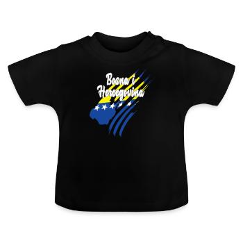 Bosna - Bosnia and Herzegovina - Baby Organic T-Shirt with Round Neck - black - Front