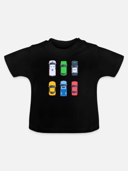Toy Car Car Kids Gift Idea - Baby Organic T-Shirt with Round Neck - black