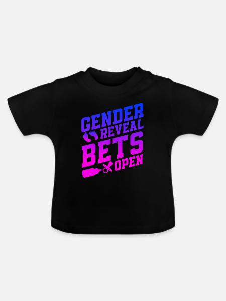 Gender Reveal Bets Open - Baby Bio-T-Shirt mit Rundhals - Schwarz