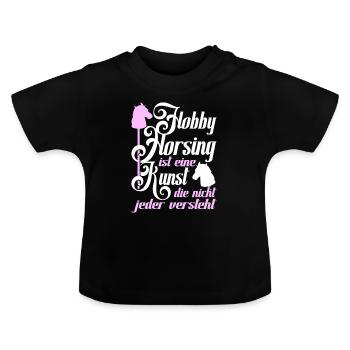 hobby Horse Hobby Horsing Chevaux équitation cadeau - T-shirt bio col rond Bébé - noir - Devant