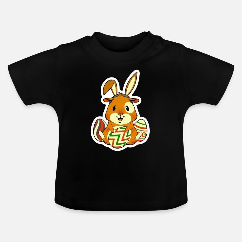 Cobaye comme lapin de Pâques - T-shirt bio col rond Bébé - noir