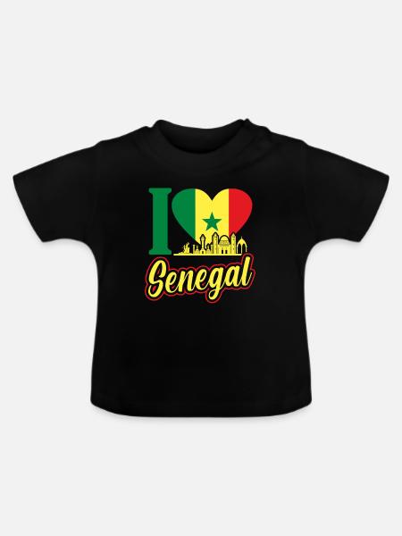 Senegal - Baby Bio-T-Shirt mit Rundhals - Schwarz