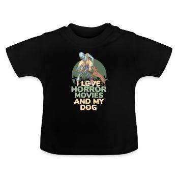 Film d’horreur - T-shirt bio col rond Bébé - noir - Devant