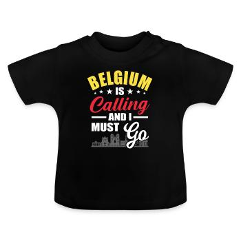 Belgique - T-shirt bio col rond Bébé - noir - Devant