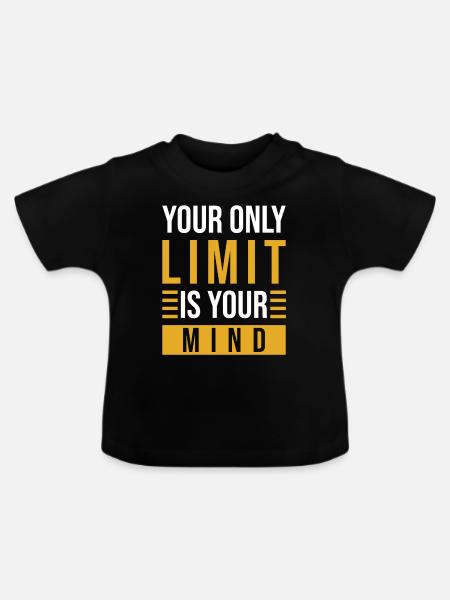 Motivation Mindset Spruch - Baby Bio-T-Shirt mit Rundhals - Schwarz