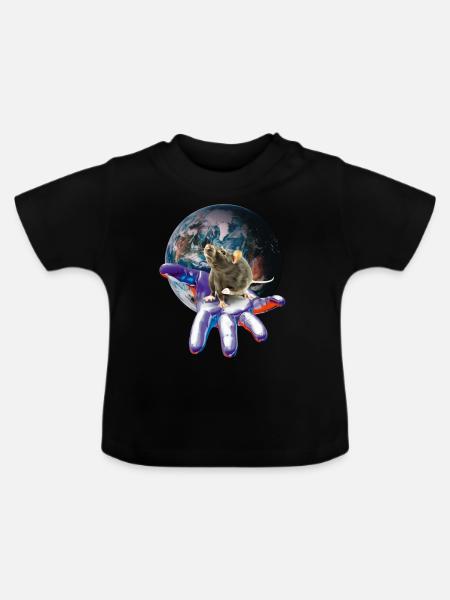 Ratte - Baby Bio-T-Shirt mit Rundhals - Schwarz