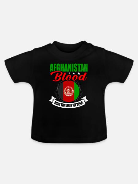 Afghanistan - Baby Bio-T-Shirt mit Rundhals - Schwarz