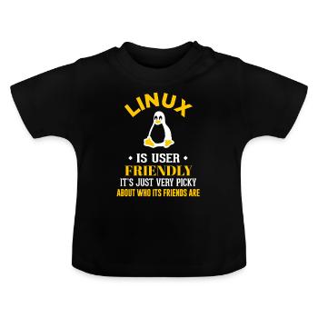 Linux Geek Coding Programmeur Nerd - T-shirt bio col rond Bébé - noir - Devant