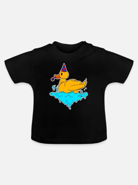 Gummiente - Baby Bio-T-Shirt mit Rundhals - Schwarz