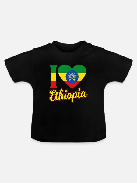 Äthiopien - Baby Bio-T-Shirt mit Rundhals - Schwarz