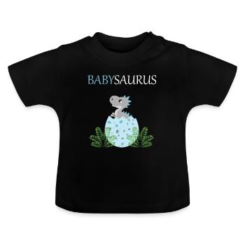 Babysaurus Bub T-Rex geschlüpft Dinosaurier Ei - Baby Bio-T-Shirt mit Rundhals - Schwarz - Vorne