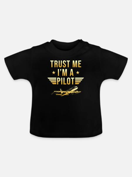 Pilot Geschenk - Baby Bio-T-Shirt mit Rundhals - Schwarz