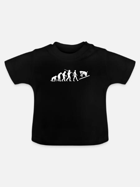 Hochsprung Evolution Sprung - Baby Bio-T-Shirt mit Rundhals - Schwarz