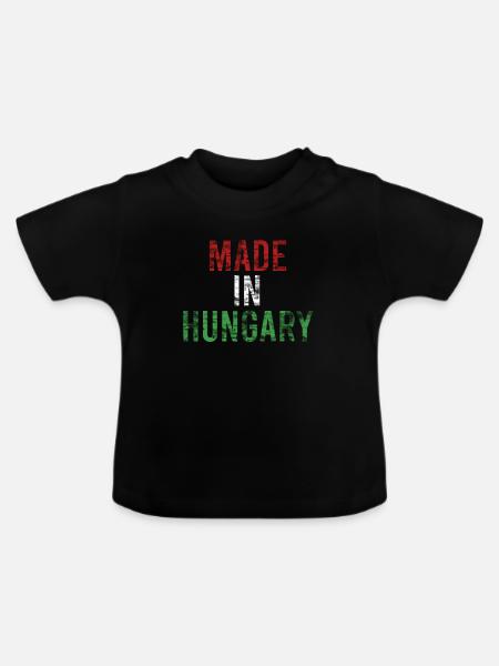 Ungarn - Baby Bio-T-Shirt mit Rundhals - Schwarz