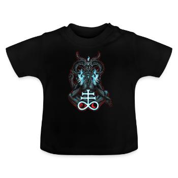 Baphomet Satan Lucifer - Baby Organic T-Shirt with Round Neck - black - Front