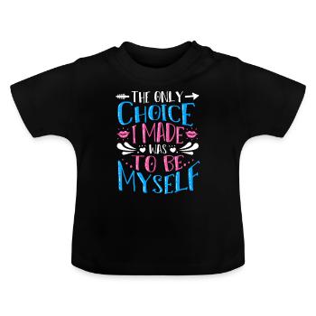 Support Transgender - Baby Bio-T-Shirt mit Rundhals - Schwarz - Vorne
