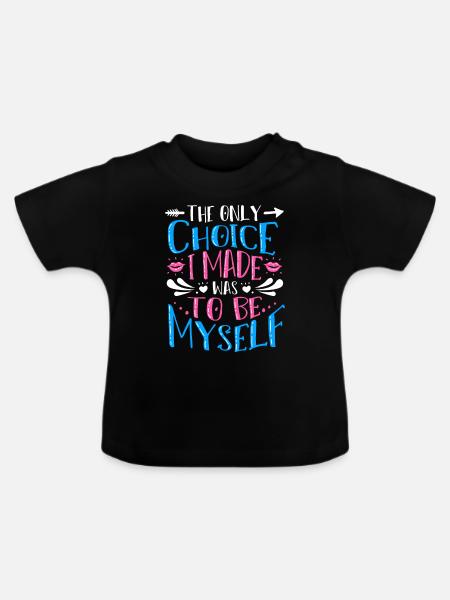 Support Transgender - Baby Bio-T-Shirt mit Rundhals - Schwarz