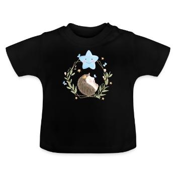 Doux bébé hérisson - T-shirt bio col rond Bébé - noir - Devant