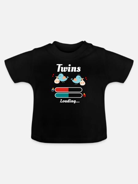 Zwillinge - Baby Bio-T-Shirt mit Rundhals - Schwarz