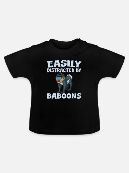Pavian Spruch - Baby Bio-T-Shirt mit Rundhals - Schwarz