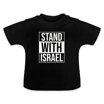 #standwithisrael / Solidarity with Israel - Baby Organic T-Shirt with Round Neck - black - Front