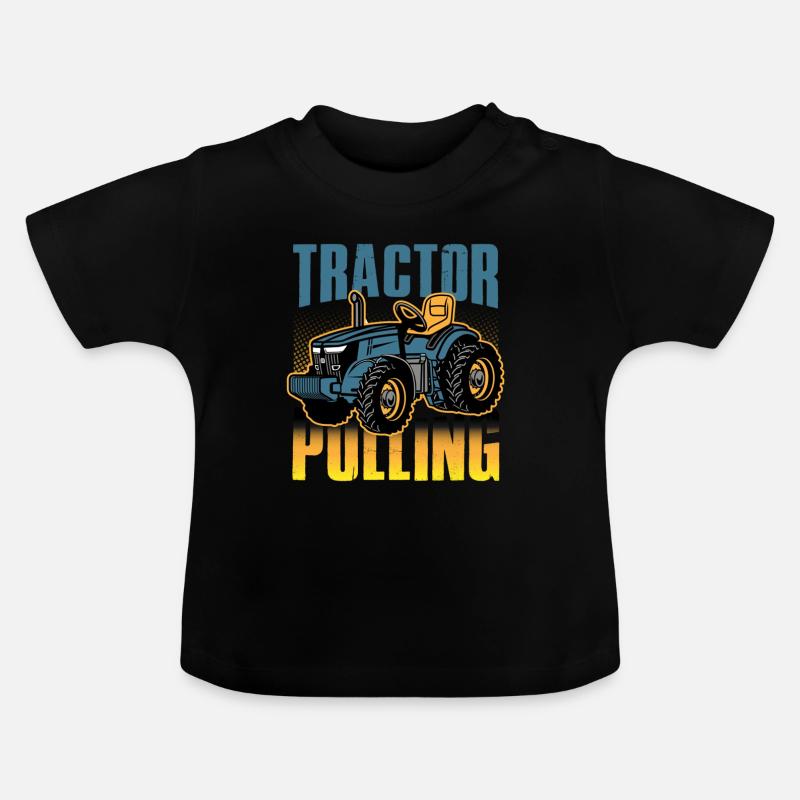 tractor pulling, tractor pulling pulling, racing, - Baby Bio-T-Shirt mit Rundhals - Schwarz