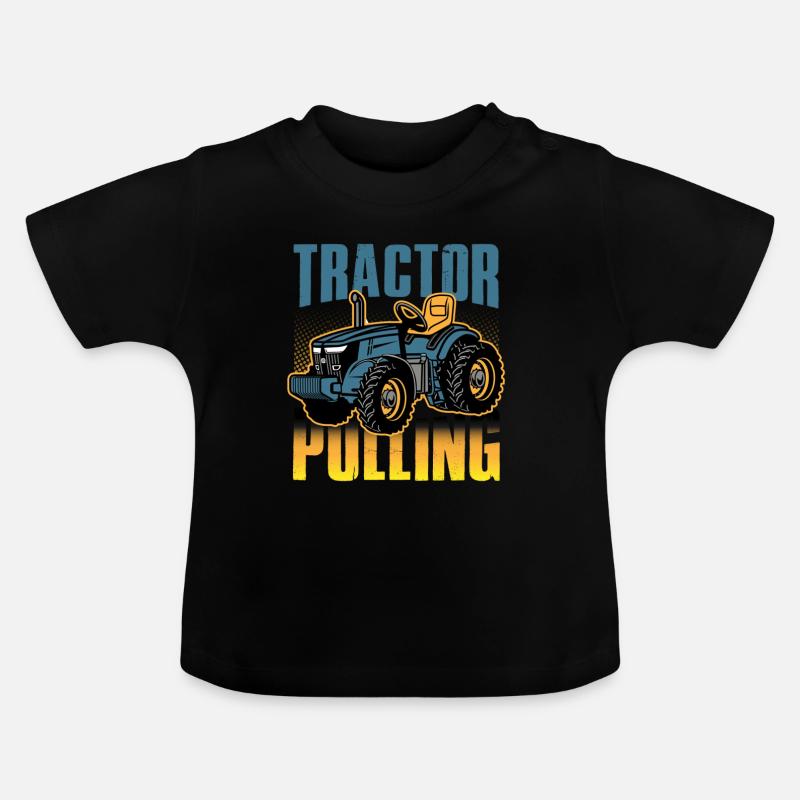 tractor pulling, tractor pulling pulling, racing, - T-shirt bio col rond Bébé - noir