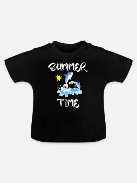 Sommerzeit - Baby Bio-T-Shirt mit Rundhals - Schwarz