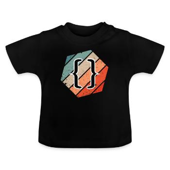 Vintage Web Developer CSS JavaScript und HTML 5 - Baby Bio-T-Shirt mit Rundhals - Schwarz - Vorne