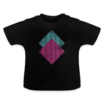 Formes rétro colorées - T-shirt bio col rond Bébé - noir - Devant