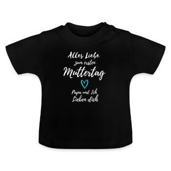 Baby Muttertag Junge - Baby Bio-T-Shirt mit Rundhals - Schwarz - Vorne
