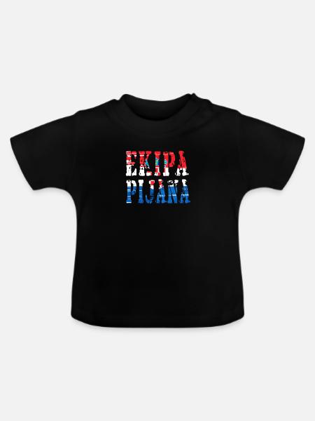 Hrvatska Kroatien Fussball - Baby Bio-T-Shirt mit Rundhals - Schwarz