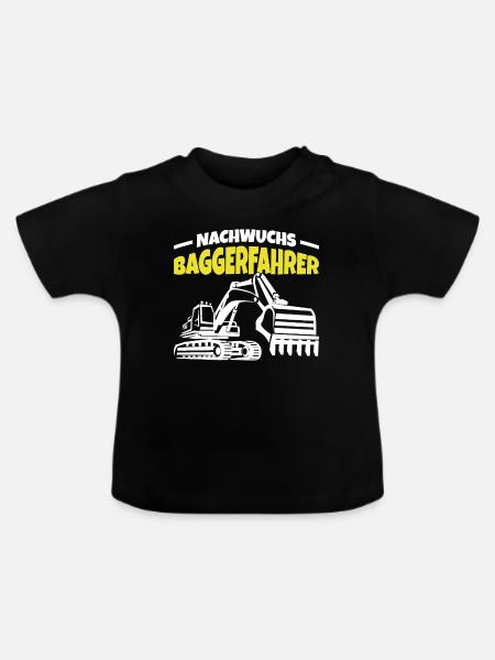 Nachwuchs Baggerfahrer Bagger Junge - Baby Bio-T-Shirt mit Rundhals - Schwarz