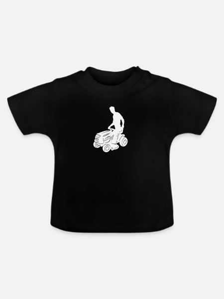 Rasentraktor Rasenmähen Aufsitzmäher Rasenmäher - Baby Bio-T-Shirt mit Rundhals - Schwarz