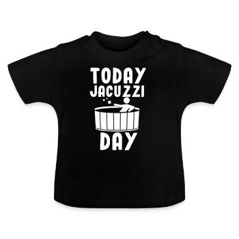 Maillot de bain dans le jardin - T-shirt bio col rond Bébé - noir - Devant