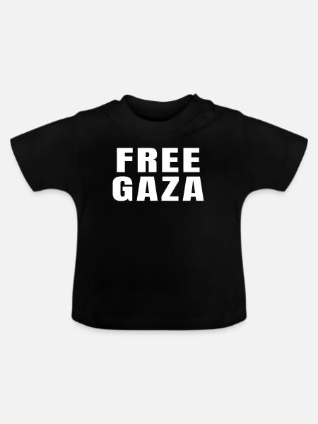 Free Gaza - Baby Bio-T-Shirt mit Rundhals - Schwarz