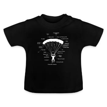 Paragleiter Anatomie Magic Skydiving Gleitschirm - Baby Bio-T-Shirt mit Rundhals - Schwarz - Vorne