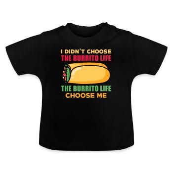 burrito - Baby Organic T-Shirt with Round Neck - black - Front