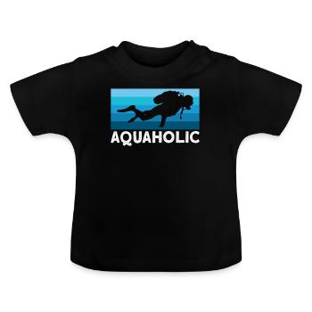 Aquaholic Scuba plongeur Apnée Plongée plongée - T-shirt bio col rond Bébé - noir - Devant