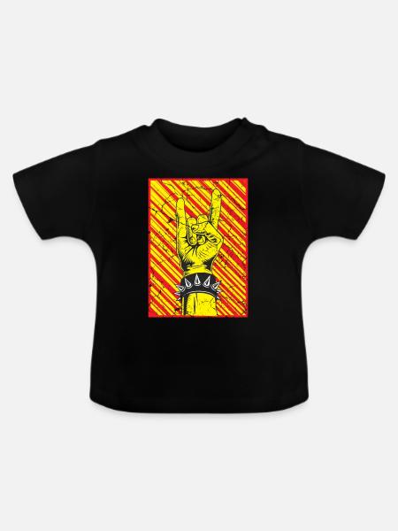 Teufelshorn Punks Punk - Baby Bio-T-Shirt mit Rundhals - Schwarz