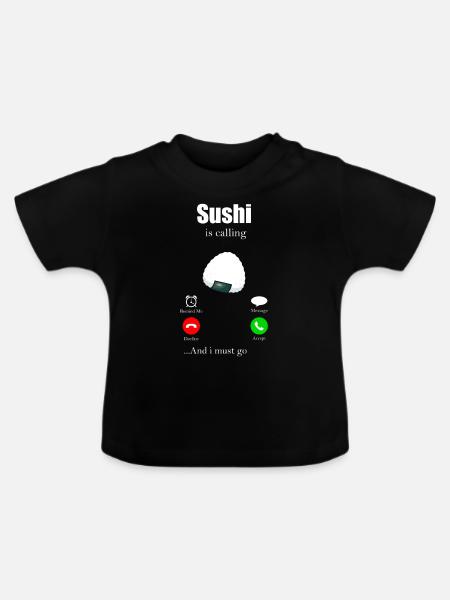 Sushi - Baby Bio-T-Shirt mit Rundhals - Schwarz