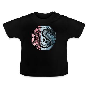Dragon chinois - T-shirt bio col rond Bébé - noir - Devant