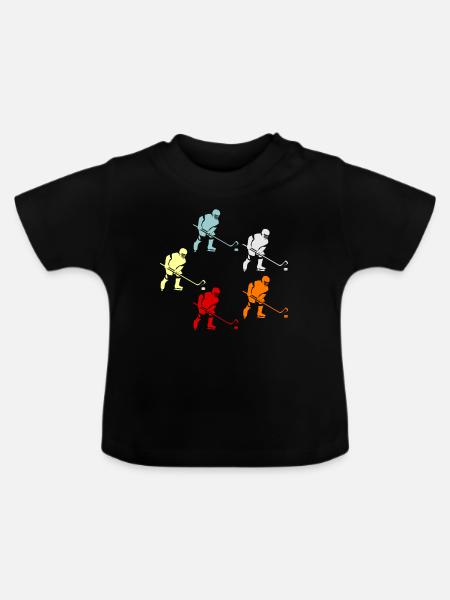 Eishockey - Baby Bio-T-Shirt mit Rundhals - Schwarz