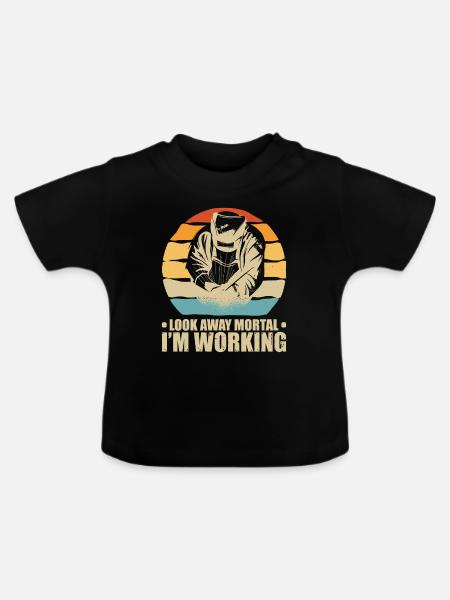 schweißer schweißen - Baby Bio-T-Shirt mit Rundhals - Schwarz